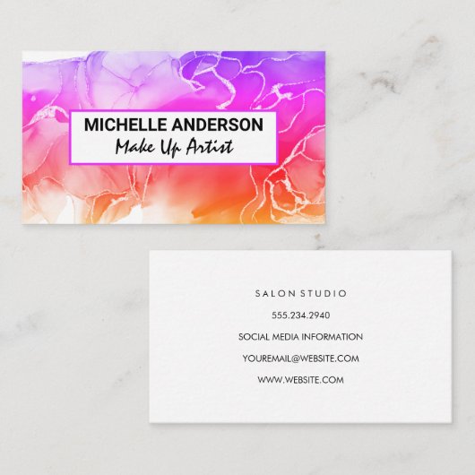 Kleurrijke vloeibare achtergrond visitekaartje (Voorkant / Achterkant)