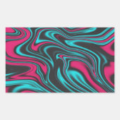 Kleurrijke vloeibare en golvende rechthoek sticker (Voorkant)