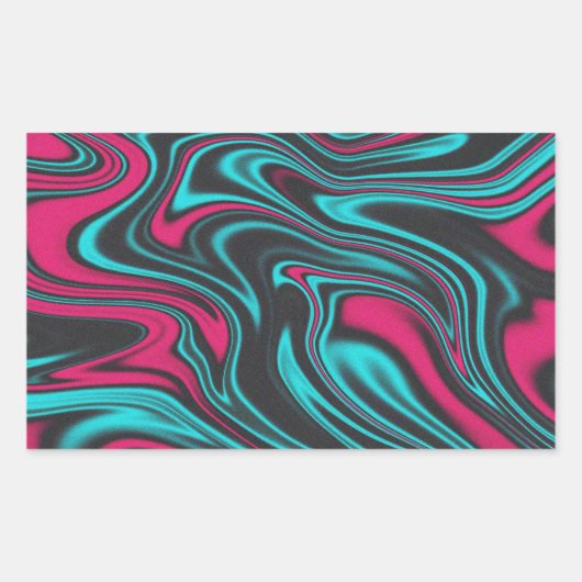 Kleurrijke vloeibare en golvende rechthoek sticker (Voorkant)