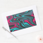 Kleurrijke vloeibare en golvende rechthoek sticker (Envelop)