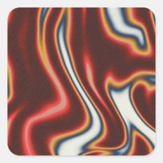 Kleurrijke, vloeibare en vloeibare marmerinkt stic vierkante sticker