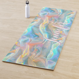 Kleurrijke Vloeibare Iriserende Pastel Holografisc Yogamat