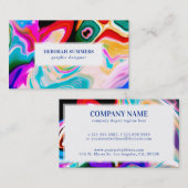 Kleurrijke Vloeibare Marmeren Achtergrond Visitekaartje (Voorkant / Achterkant)