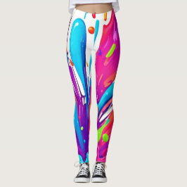 Kleurrijke vloeibare verfspatten leggings