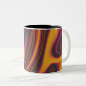 Kleurrijke, vloeiende en golvende tweekleurige mok (Voorkant rechts)