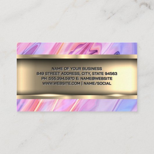 Kleurrijke vloeistof | Goud Metaal Visitekaartje (Achterkant)