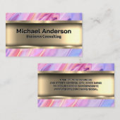 Kleurrijke vloeistof | Goud Metaal Visitekaartje (Voorkant / Achterkant)