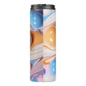 Kleurrijke vloeistof met bellen thermosbeker (Achterkant)