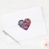 Kleurrijke Vloeistoffen Spatten Hart Sticker (Envelop)