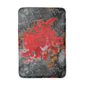 Kleurrijke vloeistofstalen rood en grijs Abstract Badmat (Voorkant Verticaal)