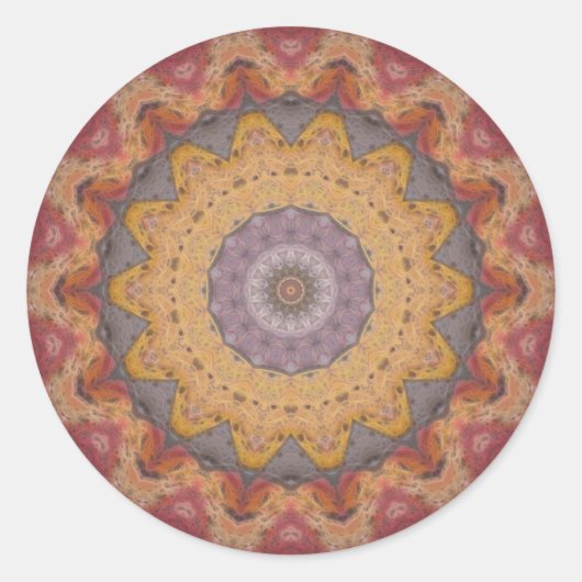 Kleurrijke Vloer Tegels Kaleidoscoop 10 Ronde Sticker (Voorkant)