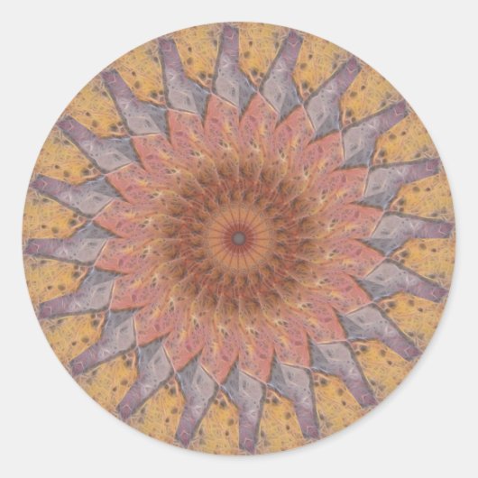 Kleurrijke Vloer Tegels Kaleidoscoop 13 Ronde Sticker (Voorkant)