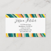 Kleurrijke vloercurves minimalistisch legant visitekaartje (Achterkant)