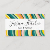 Kleurrijke vloercurves minimalistisch legant visitekaartje (Voorkant)