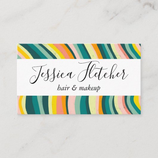 Kleurrijke vloercurves minimalistisch legant visitekaartje (Voorkant)