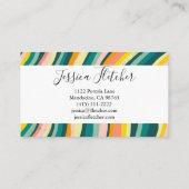 Kleurrijke vloercurves minimalistisch legant visitekaartje (Achterkant)