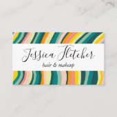 Kleurrijke vloercurves minimalistisch legant visitekaartje (Voorkant)