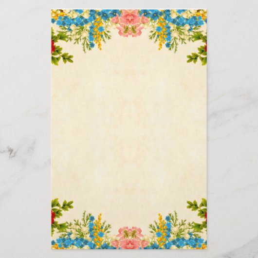 Kleurrijke vloergrens briefpapier (Voorkant)