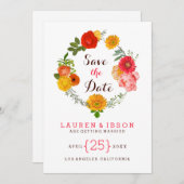 Kleurrijke vloerkleed - bespaar de datum save the date (Voorkant / Achterkant)