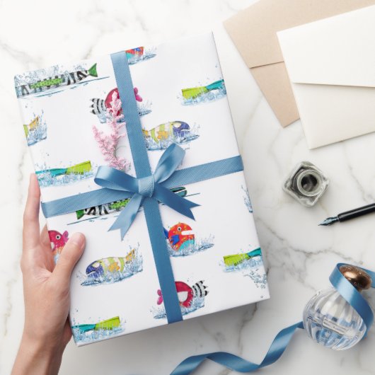 Kleurrijke vlooien in water cadeaupapier (Geschenken)