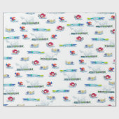 Kleurrijke vlooien in water cadeaupapier (Vlak)