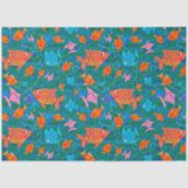 Kleurrijke vlooienvis in het Zee-weefselpapier Tissuepapier (Voorkant)