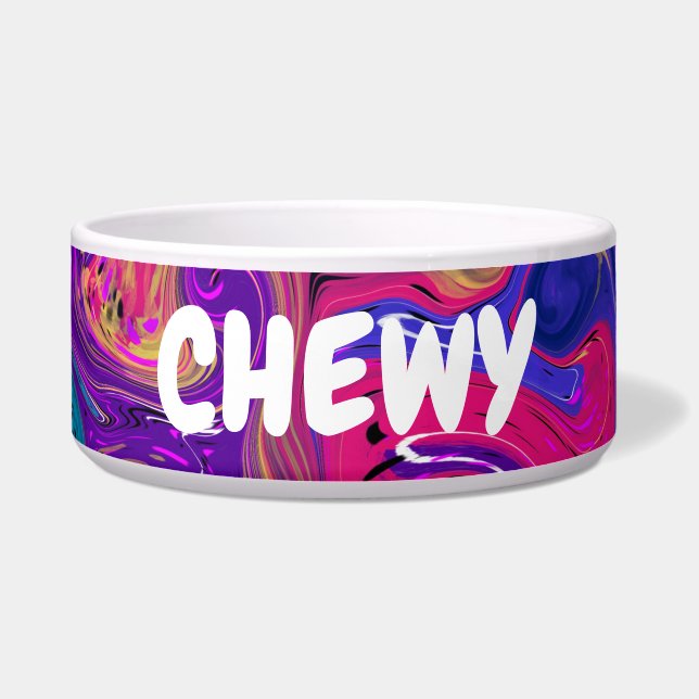 Kleurrijke, vlotte kunst Abstracte marmer, speciaa Voerbakje (Voorkant)