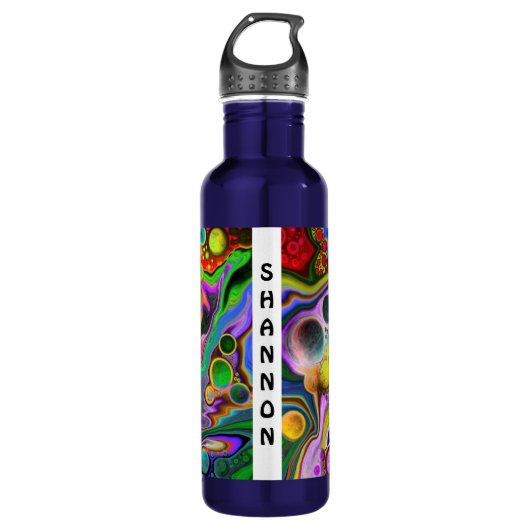 Kleurrijke, vlotte tekenmarmer, speciaal aangepast waterfles (Voorkant)