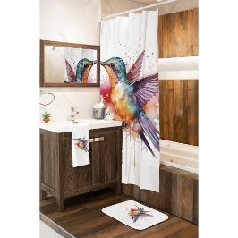 Kleurrijke vlucht, waterverf kolibrie douchegordijn