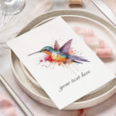 Kleurrijke vlucht, waterverf kolibrie op maat briefkaart