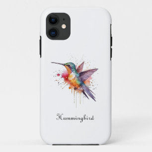 Kleurrijke vlucht, waterverf kolibrie op maat Case-Mate iPhone case