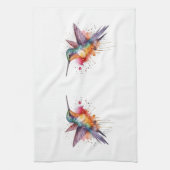 Kleurrijke vlucht, waterverf kolibrie theedoek (Verticaal)