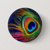 Kleurrijke voetafdruk ronde button 5,7 cm (Voorkant)