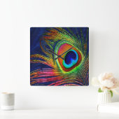 Kleurrijke voetafdruk vierkante klok (Huis)