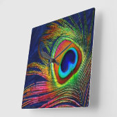 Kleurrijke voetafdruk vierkante klok (Hoek)