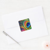 Kleurrijke voetafdruk vierkante sticker (Envelop)