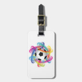 Kleurrijke Voetbal Bagage Labels (Voorkant verticaal)
