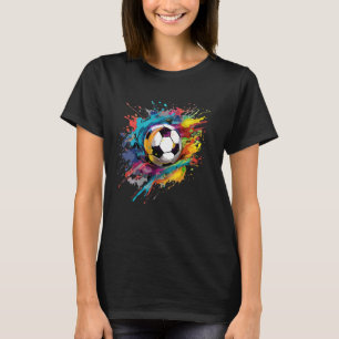 Kleurrijke Voetbal Football Ball Splash Art Footba T-shirt