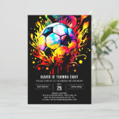 Kleurrijke Voetbal Kinder Online Verjaardag Kaart (Staand voorkant)