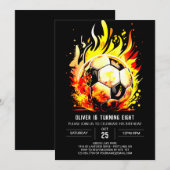 Kleurrijke Voetbal Kinderen bewerkbare Verjaardag Kaart (Voorkant / Achterkant)