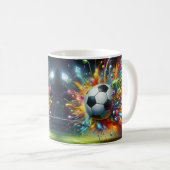 Kleurrijke Voetbal Koffiemok (Voorkant rechts)