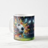 Kleurrijke Voetbal Koffiemok (Voorkant links)