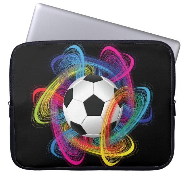 Kleurrijke Voetbal laptophoes Laptop Sleeve (Voorkant)
