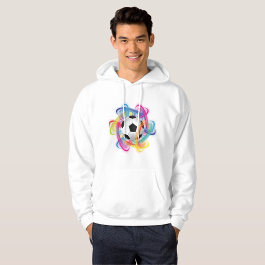 Kleurrijke Voetbal Mannen Hoodie (Voorkant volledig)
