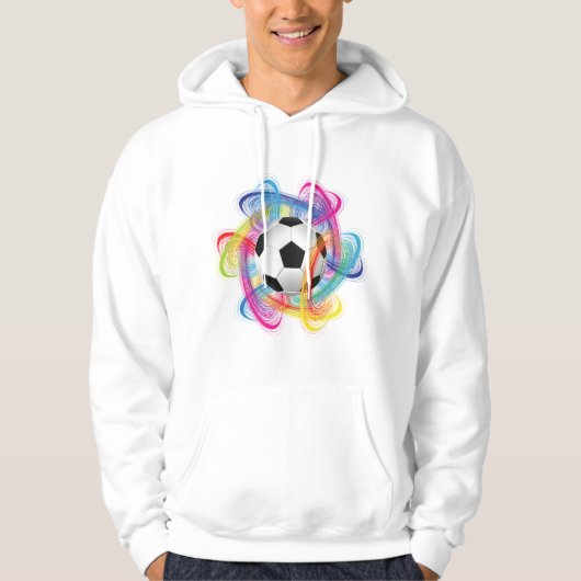Kleurrijke Voetbal Mannen Hoodie (Voorkant)
