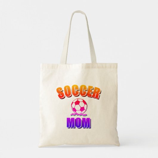 Kleurrijke Voetbal Moeder Tekening en Tekst Tote Bag (Achterkant)