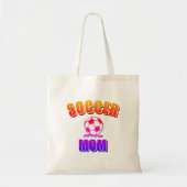Kleurrijke Voetbal Moeder Tekening en Tekst Tote Bag (Voorkant)