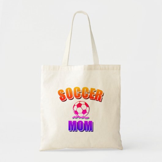 Kleurrijke Voetbal Moeder Tekening en Tekst Tote Bag (Voorkant)