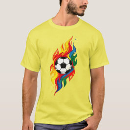 Kleurrijke voetbal T-shirt met spetters | Levendig