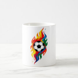 Kleurrijke voetbal T-shirt met spetters | Levendig Koffiemok